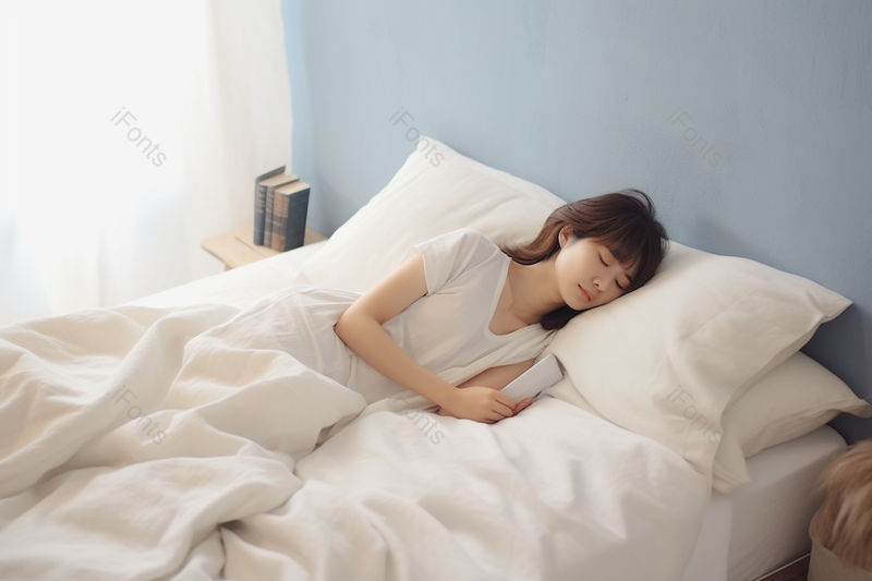 短发美女居家午睡舒适休息小憩,高清,摄影图,摄影图片,图片大全,摄影图免费下载
